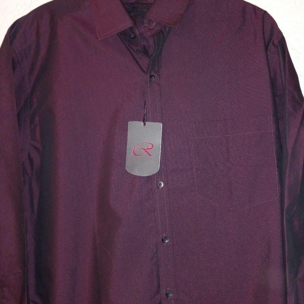 New With Tags Men's Richmond Evening Wear Long Sleeve Shirt - Picture 2 of 9